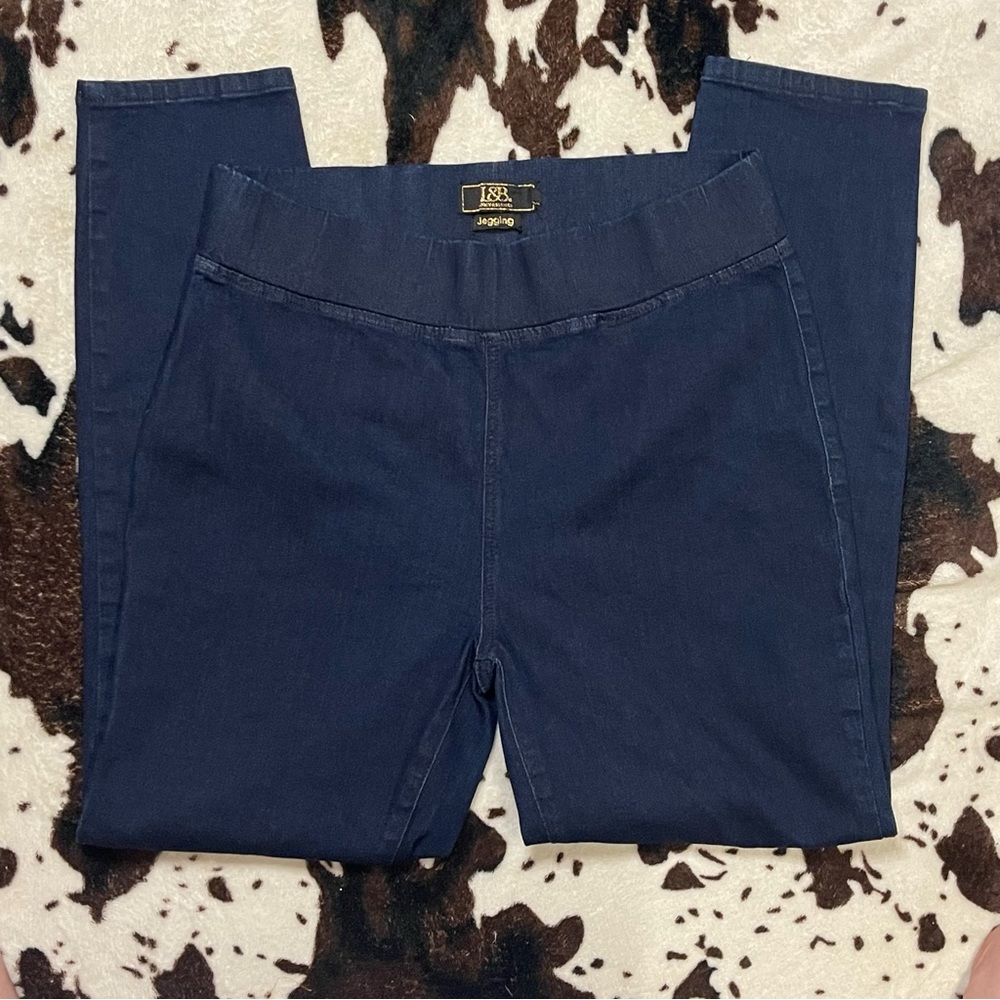 NWOT Lucky & Blessed L&B Dark Blue Jeggings Size M Stretchy Elastic Waist
